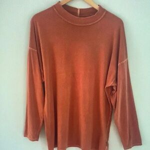 Rust Orange Long Sleeve Top